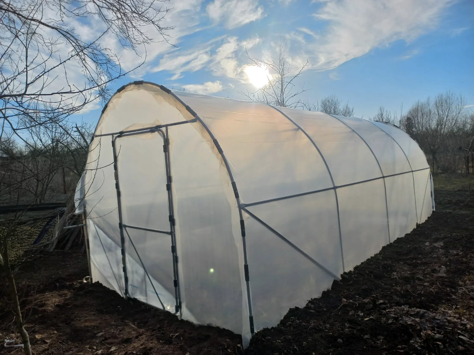 Solar de grădină 3x8m complet, cu cadru metalic zincat