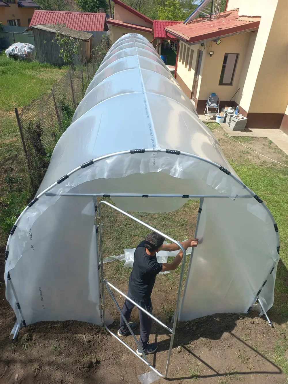 Solar de grădină 3x20m complet, cu cadru metalic zincat - imagine 5