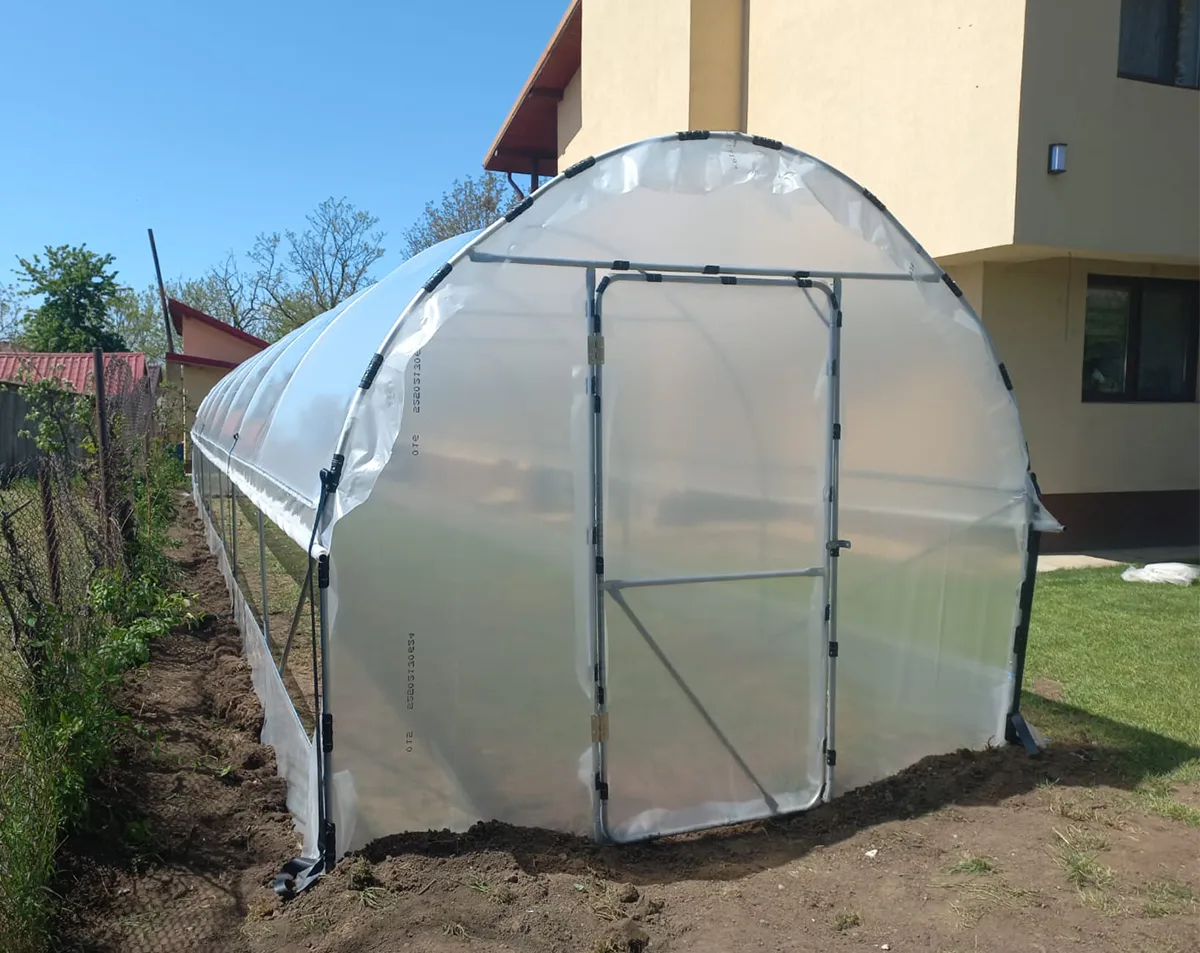 Solar de grădină 3x20m complet, cu cadru metalic zincat - imagine 6